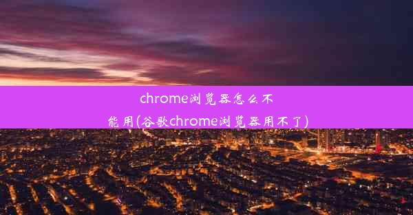 chrome浏览器怎么不能用(谷歌chrome浏览器用不了)