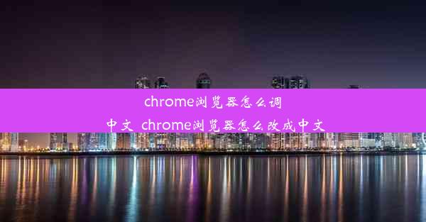 chrome浏览器怎么调中文_chrome浏览器怎么改成中文