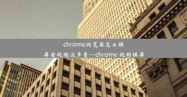 chrome浏览器怎么横屏看视频没声音—chrome 视频横屏