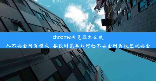 chrome浏览器怎么进入不安全网页模式_谷歌浏览器如何把不安全网页设置成安全