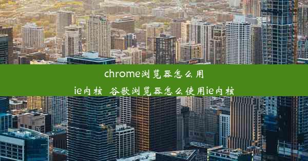 chrome浏览器怎么用ie内核_谷歌浏览器怎么使用ie内核