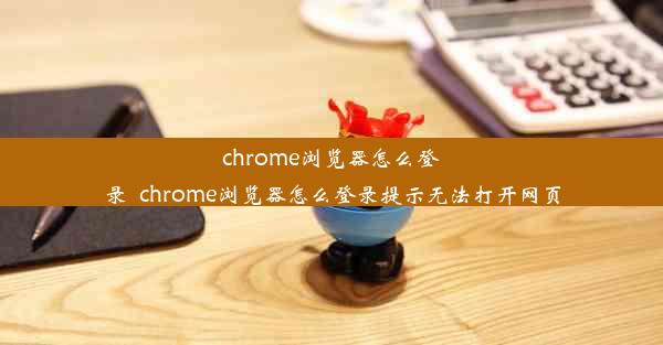 chrome浏览器怎么登录_chrome浏览器怎么登录提示无法打开网页