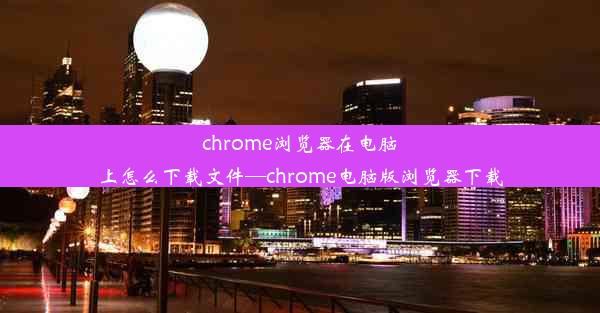 chrome浏览器在电脑上怎么下载文件—chrome电脑版浏览器下载