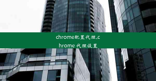 chrome配置代理,chrome 代理设置