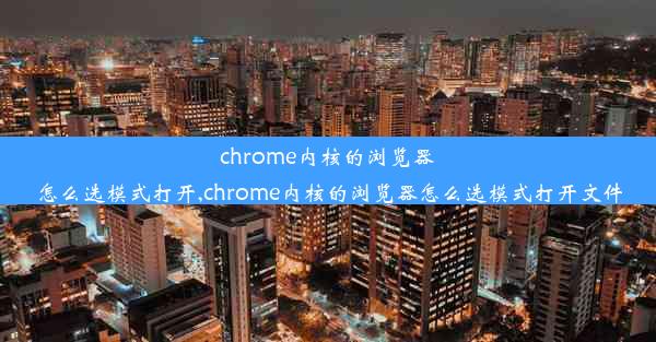 chrome内核的浏览器怎么选模式打开,chrome内核的浏览器怎么选模式打开文件