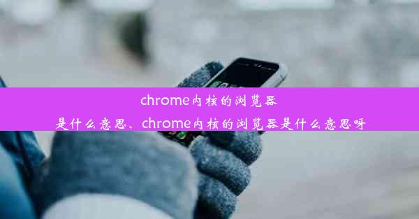 chrome内核的浏览器是什么意思、chrome内核的浏览器是什么意思呀