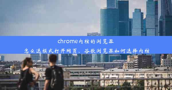 chrome内核的浏览器怎么选模式打开网页、谷歌浏览器如何选择内核