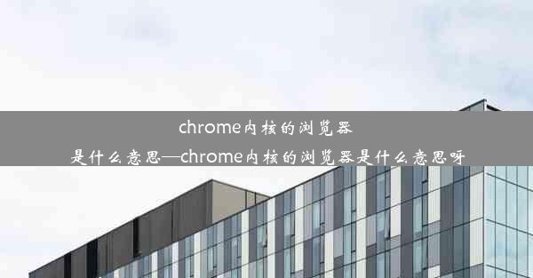 chrome内核的浏览器是什么意思—chrome内核的浏览器是什么意思呀