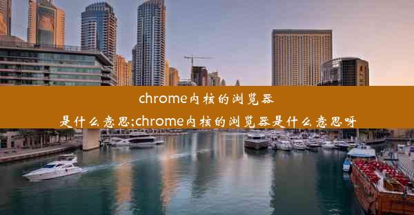 chrome内核的浏览器是什么意思;chrome内核的浏览器是什么意思呀