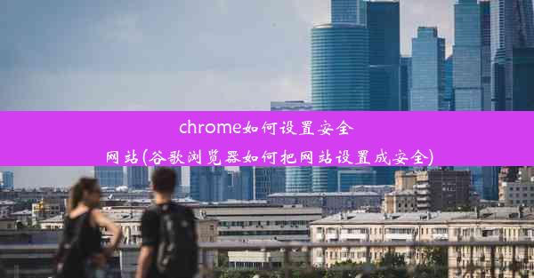 chrome如何设置安全网站(谷歌浏览器如何把网站设置成安全)