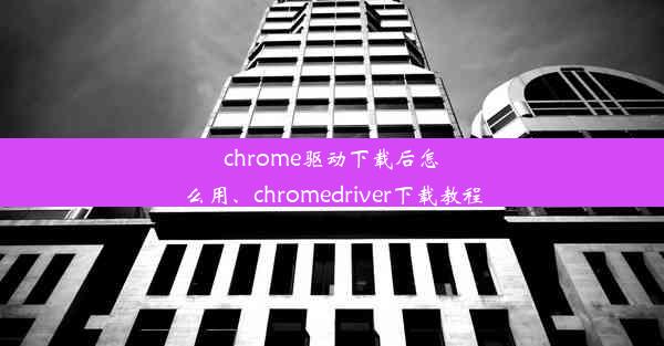 chrome驱动下载后怎么用、chromedriver下载教程