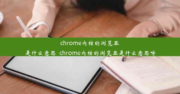 chrome内核的浏览器是什么意思_chrome内核的浏览器是什么意思呀