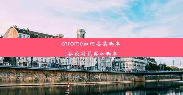 chrome如何安装脚本;谷歌浏览器加脚本