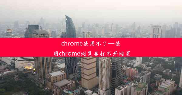 chrome使用不了—使用chrome浏览器打不开网页