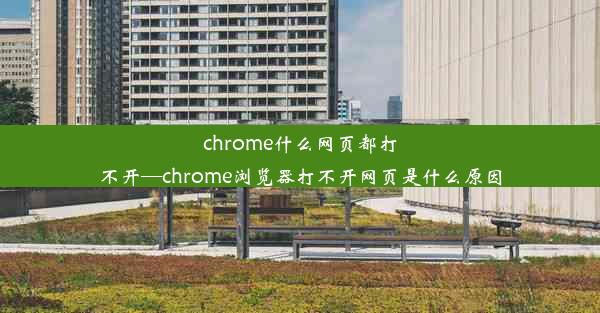 chrome什么网页都打不开—chrome浏览器打不开网页是什么原因