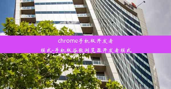 chrome手机版开发者模式-手机版谷歌浏览器开发者模式