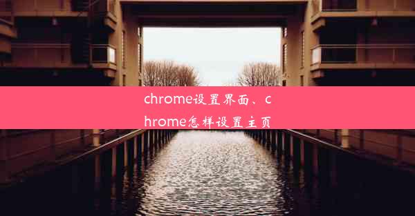 chrome设置界面、chrome怎样设置主页