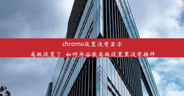 chrome设置没有显示高级设置了_如何为谷歌高级设置里没有插件