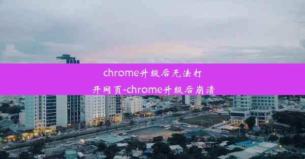 chrome升级后无法打开网页-chrome升级后崩溃