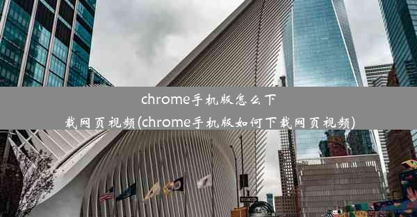 chrome手机版怎么下载网页视频(chrome手机版如何下载网页视频)