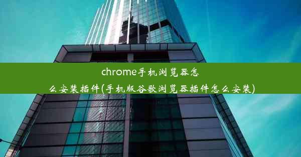 chrome手机浏览器怎么安装插件(手机版谷歌浏览器插件怎么安装)