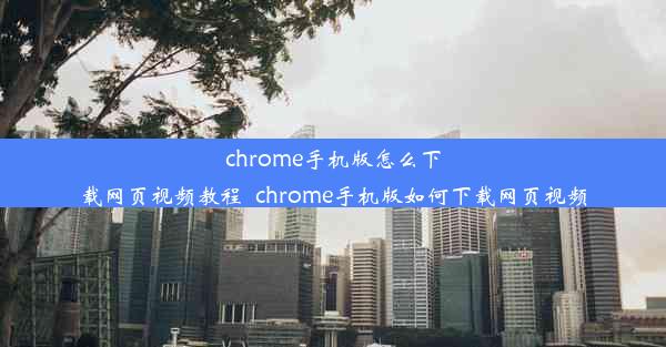 chrome手机版怎么下载网页视频教程_chrome手机版如何下载网页视频