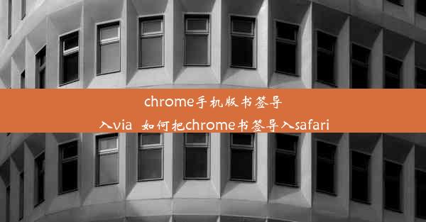 chrome手机版书签导入via_如何把chrome书签导入safari