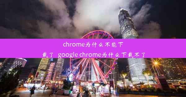 chrome为什么不能下载了_google chrome为什么下载不了