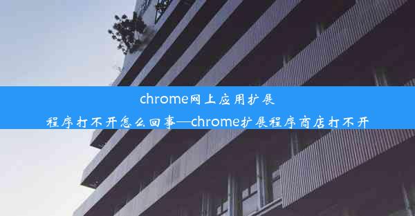 chrome网上应用扩展程序打不开怎么回事—chrome扩展程序商店打不开