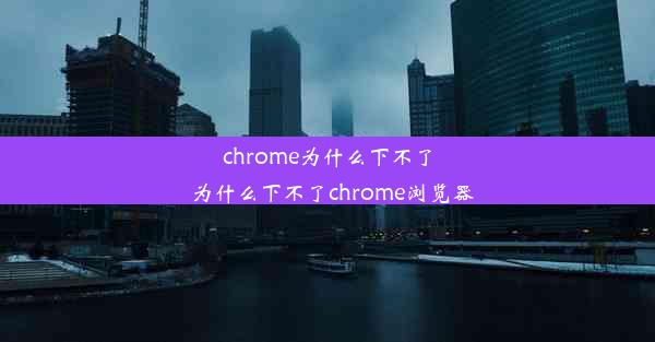 chrome为什么下不了_为什么下不了chrome浏览器