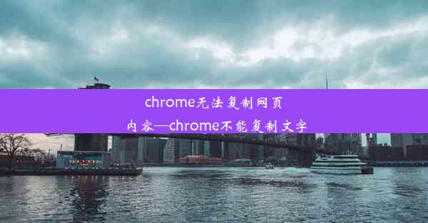 chrome无法复制网页内容—chrome不能复制文字