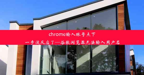 chrome输入账号点下一步没反应了—谷歌浏览器无法输入用户名