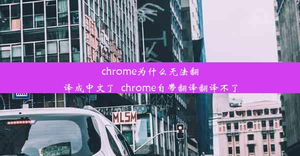 chrome为什么无法翻译成中文了_chrome自带翻译翻译不了