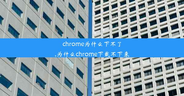 chrome为什么下不了,为什么chrome下载不下来