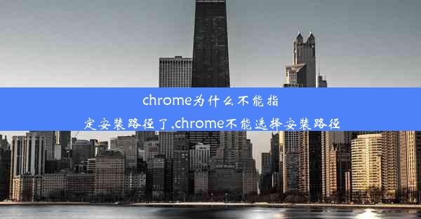 chrome为什么不能指定安装路径了,chrome不能选择安装路径