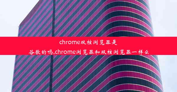 chrome双核浏览器是谷歌的吗,chrome浏览器和双核浏览器一样么