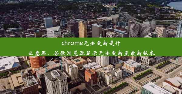 chrome无法更新是什么意思、谷歌浏览器显示无法更新至最新版本