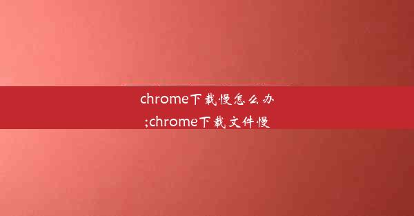 chrome下载慢怎么办;chrome下载文件慢