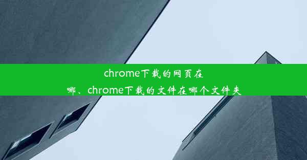 chrome下载的网页在哪、chrome下载的文件在哪个文件夹