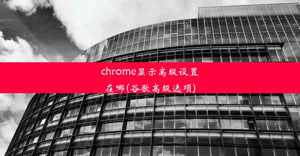 chrome显示高级设置在哪(谷歌高级选项)