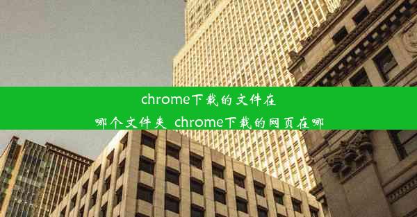 chrome下载的文件在哪个文件夹_chrome下载的网页在哪