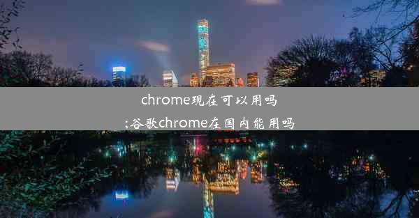 chrome现在可以用吗;谷歌chrome在国内能用吗