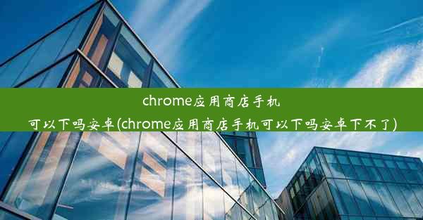 chrome应用商店手机可以下吗安卓(chrome应用商店手机可以下吗安卓下不了)