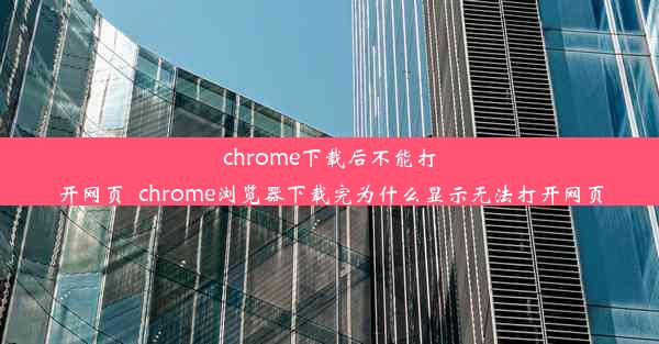 chrome下载后不能打开网页_chrome浏览器下载完为什么显示无法打开网页