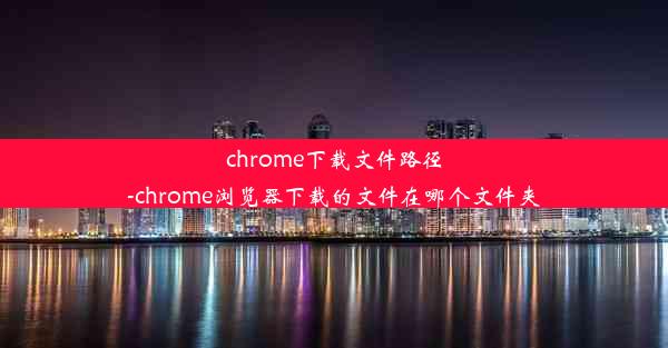 chrome下载文件路径-chrome浏览器下载的文件在哪个文件夹