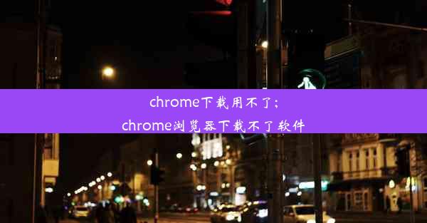 chrome下载用不了;chrome浏览器下载不了软件