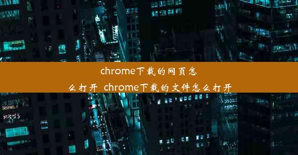 chrome下载的网页怎么打开_chrome下载的文件怎么打开