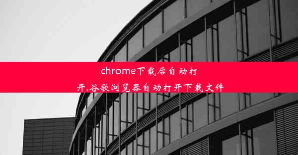 chrome下载后自动打开,谷歌浏览器自动打开下载文件