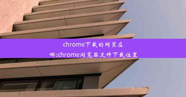 chrome下载的网页在哪;chrome浏览器文件下载位置