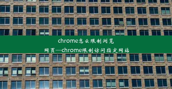 chrome怎么限制浏览网页—chrome限制访问指定网站